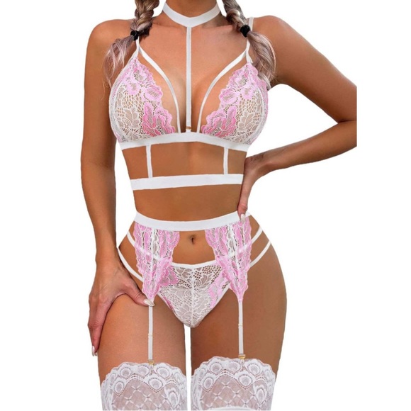 Other - Womens 3 pieces Lace Garter Lingerie Set Size Large